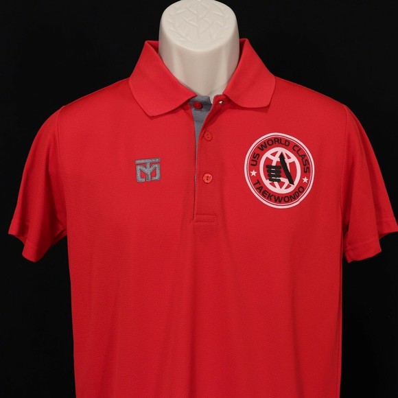 Mooto Mens USWC Taekwondo Referee Polo Shirt S Small M160 Red US World Class EUC - Picture 2 of 10